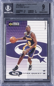 1997-98 Collectors Choice "Starquest" #142 Kobe Bryant - BGS MINT 9